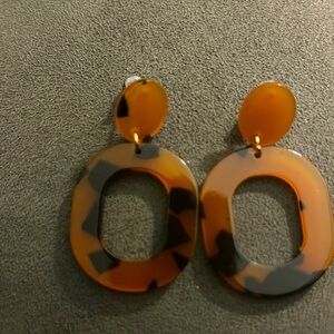 Brown acrylic earrings